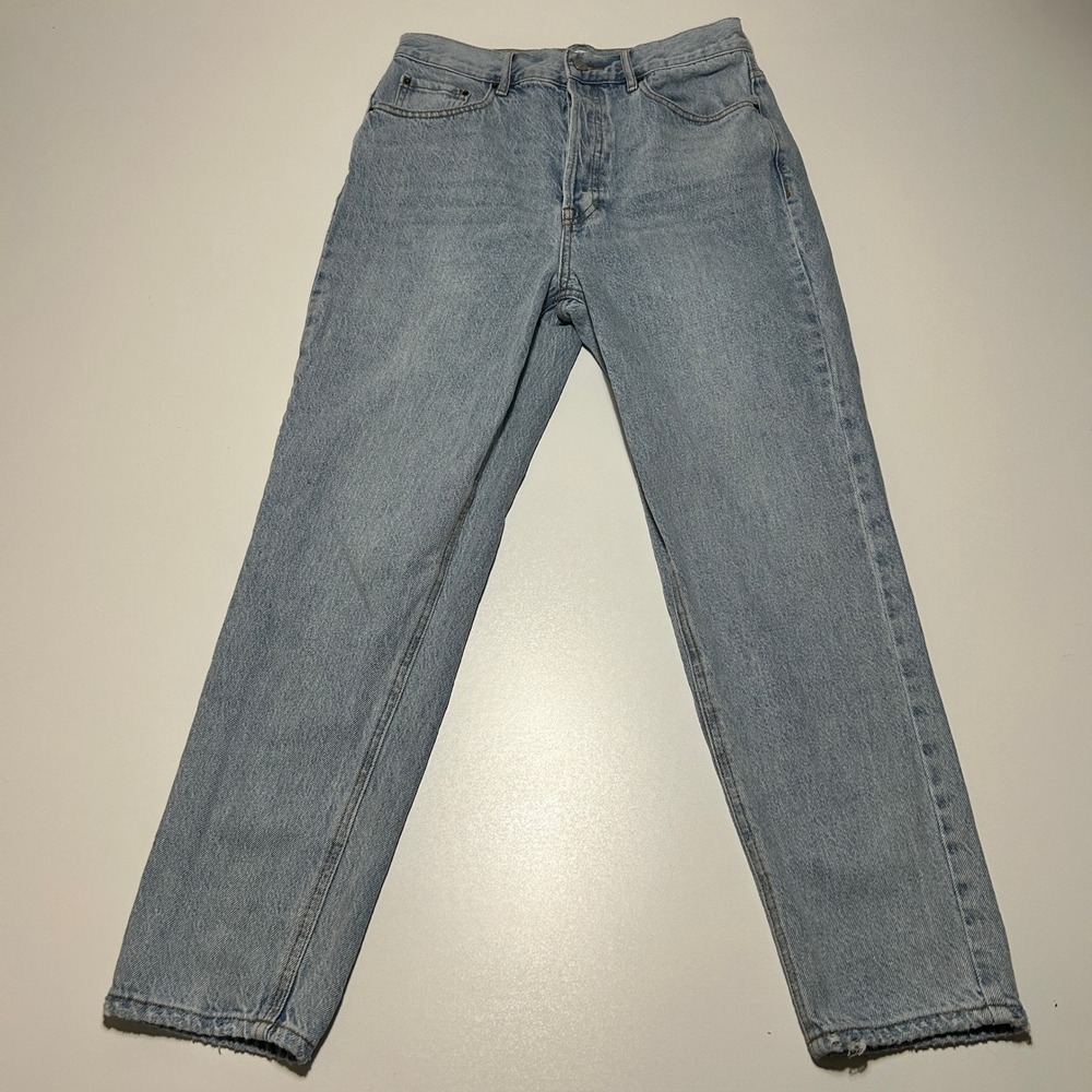 PacSun Ultra High Rise Slim Jeans Light Wash Blue Distressed Denim Size 29